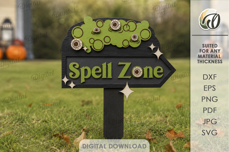 Halloween Directional Sign Laser Cut. Yard Stake SVG