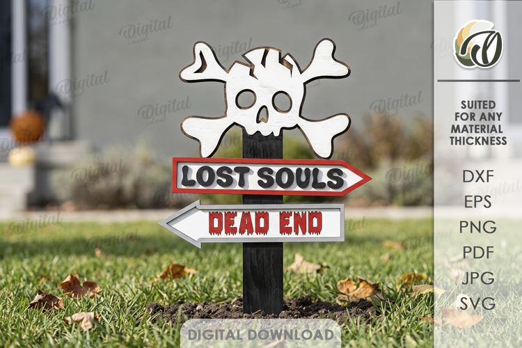 Halloween Directional Sign Laser Cut. Yard Stake SVG