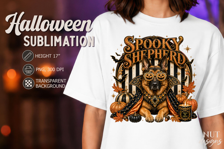 Pet Halloween Spooky Shepherd Dog lovers Glamorous circus