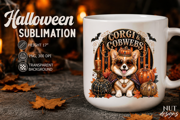 Pet Halloween Corgi Cobwebs Dog lovers Glamorous circus