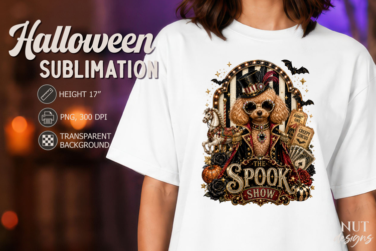 Spooky Glamorous circus Pet Halloween Poodle Dog lovers