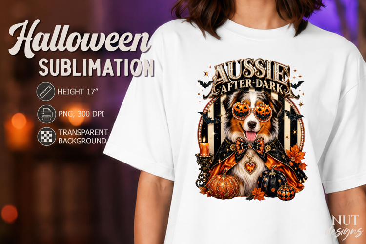 Spooky circus Pet Halloween australian shepherd Dog face