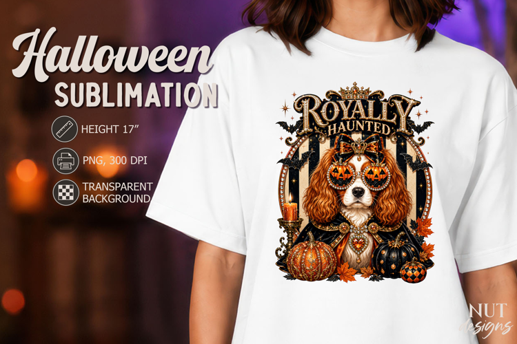 Spooky circus Pet Halloween spaniel cavalier Dog face
