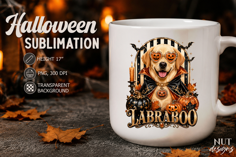 Labrador Spooky circus Pet Halloween quote Pumpkin glasses