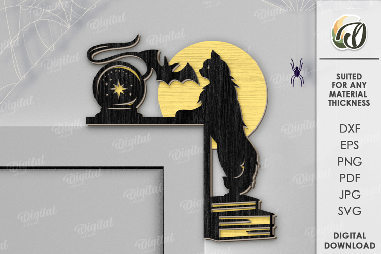 Halloween Door Corner Laser Cut. Halloween Decor SVG