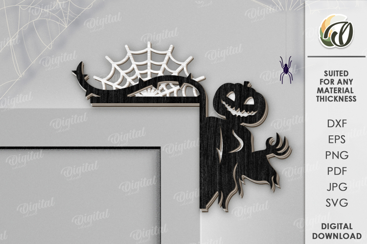 Halloween Door Corner Laser Cut. Halloween Decor SVG