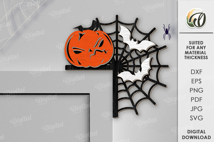 Halloween Door Corner Laser Cut. Halloween Decor SVG