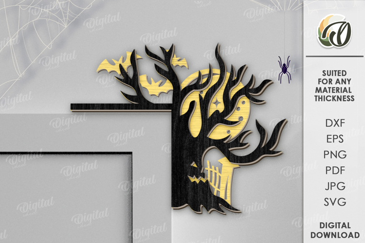 Halloween Door Corner Laser Cut. Halloween Decor SVG