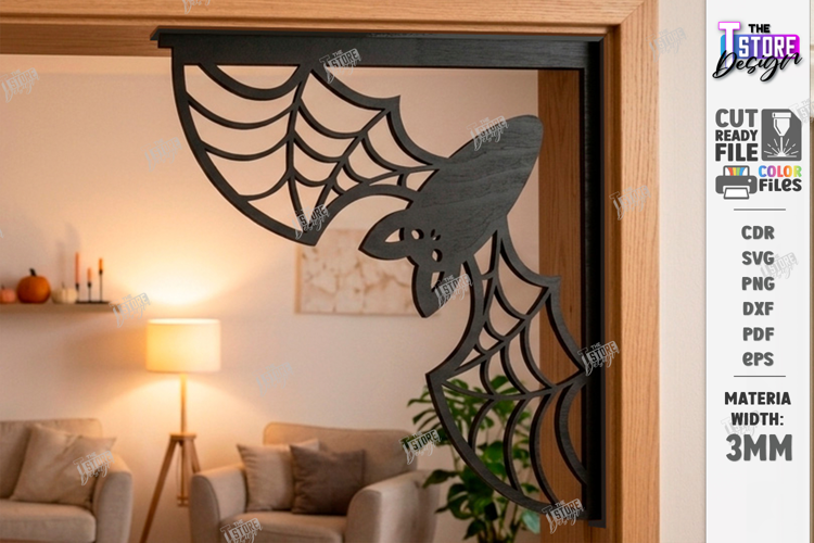 Halloween Door Corner Decor Laser Cut | Door Sign | Bat SVG
