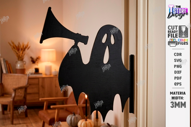 Halloween Door Corner Decor Laser Cut | Door Sign | Ghost