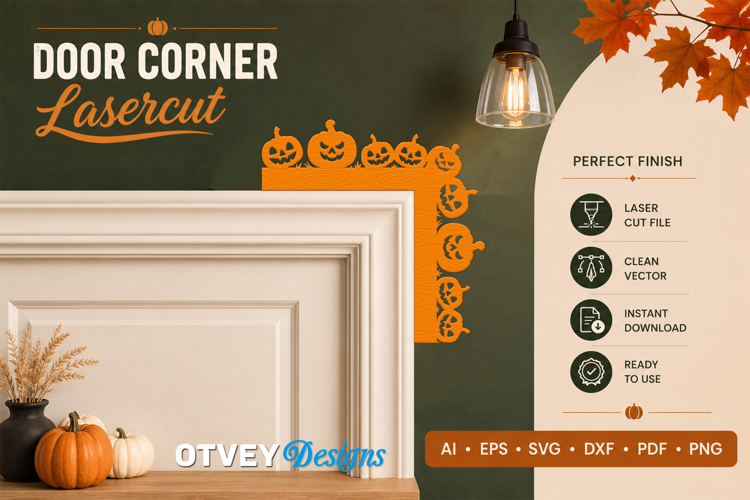 Halloween Door Corner Decoration Lasercut File