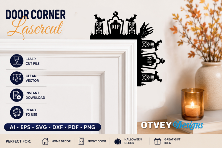 Halloween Door Corner Decoration Lasercut File