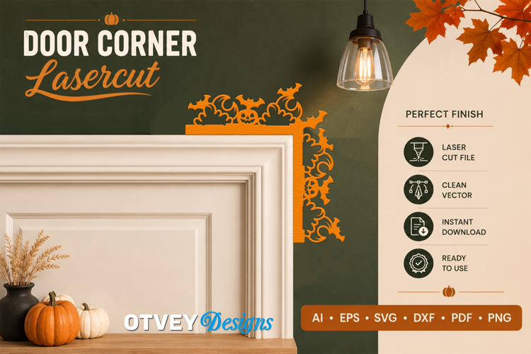 Halloween Door Corner Decoration Lasercut File