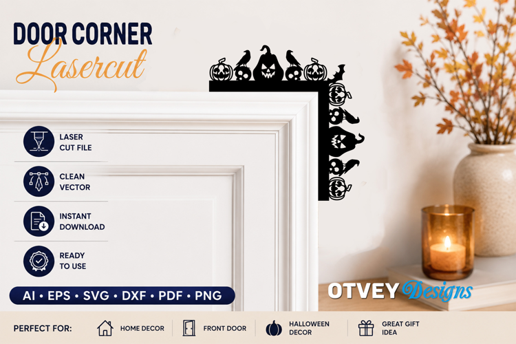 Halloween Door Corner Decoration Lasercut File