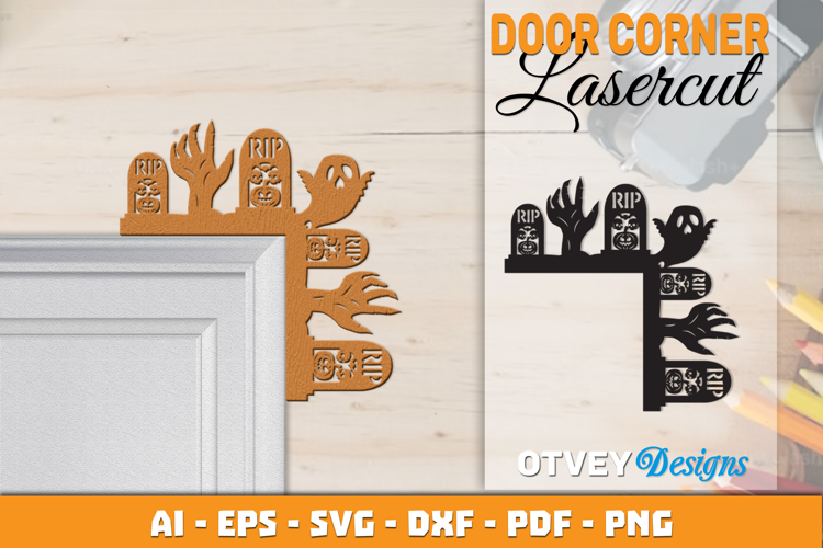 Halloween Door Corner Decoration Lasercut File