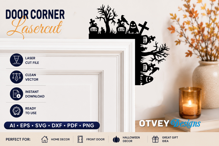 Halloween Door Corner Decoration Lasercut File
