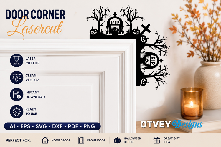 Halloween Door Corner Decoration Lasercut File