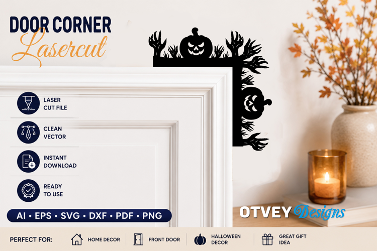 Halloween Door Corner Decoration Lasercut File