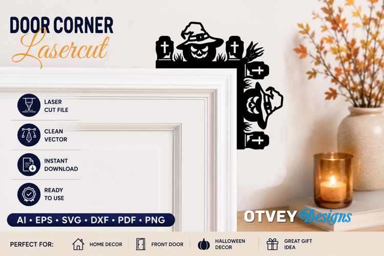 Halloween Door Corner Decoration Lasercut File
