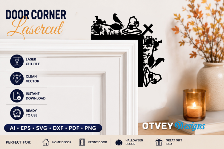 Halloween Door Corner Decoration Lasercut File