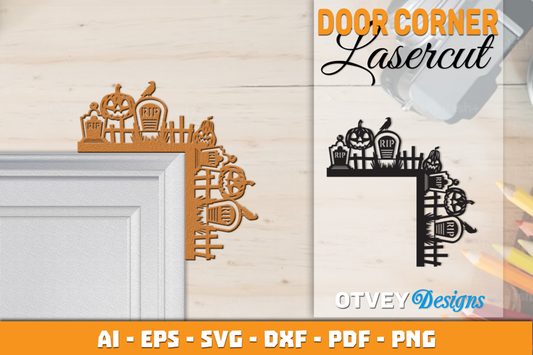 Halloween Door Corner Decoration Lasercut File
