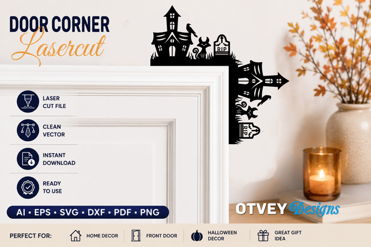 Halloween Door Corner Decoration Lasercut File