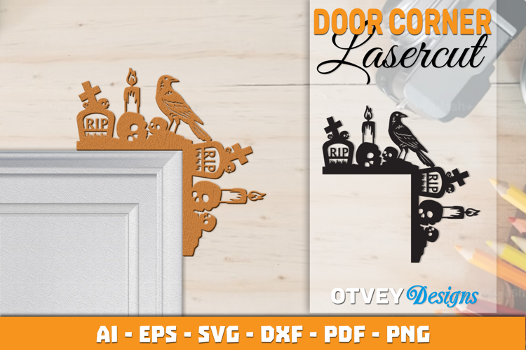 Halloween Door Corner Decoration Lasercut File
