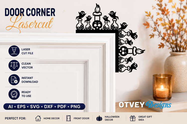 Halloween Door Corner Decoration Lasercut File