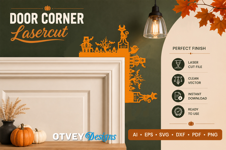 Halloween Door Corner Decoration Lasercut File