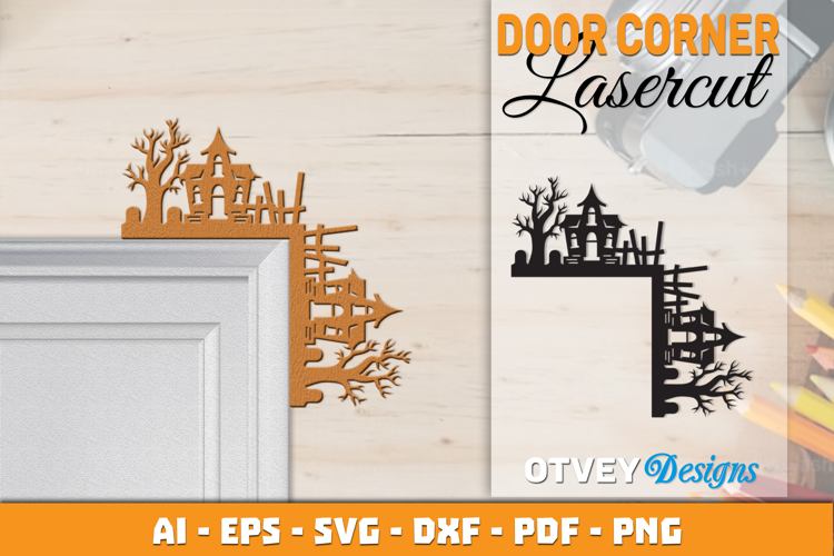 Halloween Door Corner Decoration Lasercut File