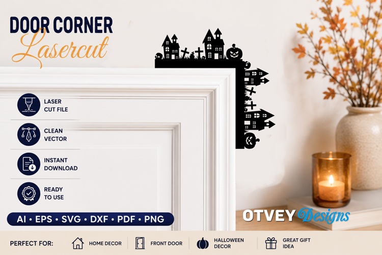 Halloween Door Corner Decoration Lasercut File