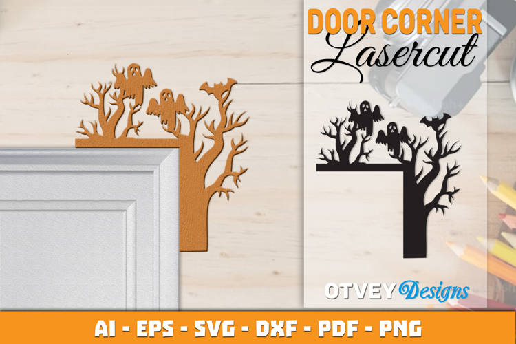 Halloween Door Corner Decoration Lasercut File