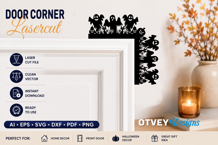 Halloween Door Corner Decoration Lasercut File