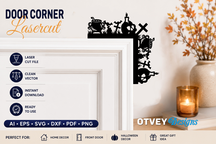 Halloween Door Corner Decoration Lasercut File