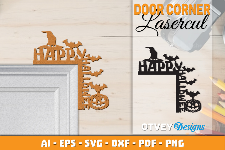 Halloween Door Corner Decoration Lasercut File