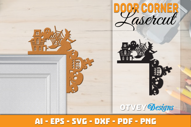 Halloween Door Corner Decoration Lasercut File