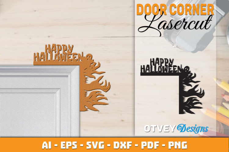 Halloween Door Corner Decoration Lasercut File