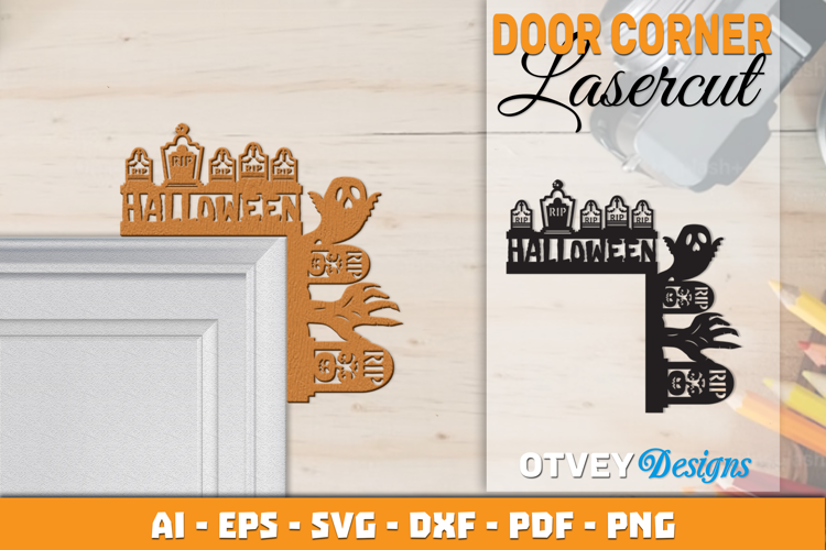 Halloween Door Corner Decoration Lasercut File