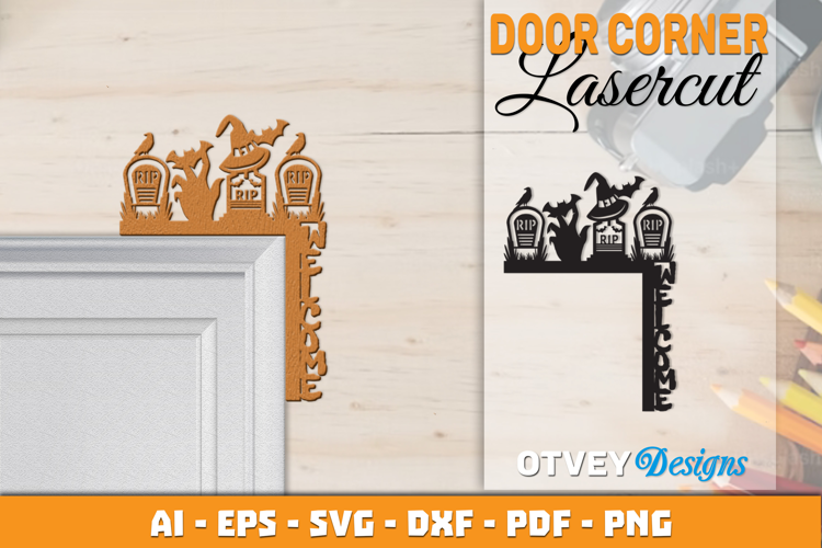 Halloween Door Corner Decoration Lasercut File