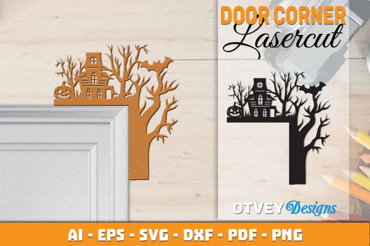 Halloween Door Corner Decoration Lasercut File