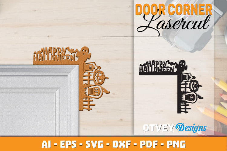 Halloween Door Corner Decoration Lasercut File