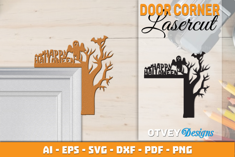 Halloween Door Corner Decoration Lasercut File