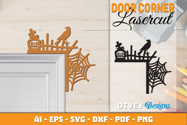 Halloween Door Corner Decoration Lasercut File