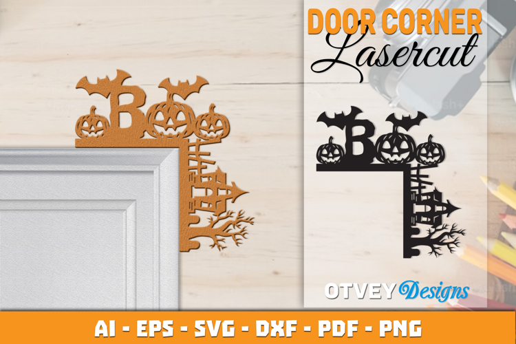 Halloween Door Corner Decoration Lasercut File