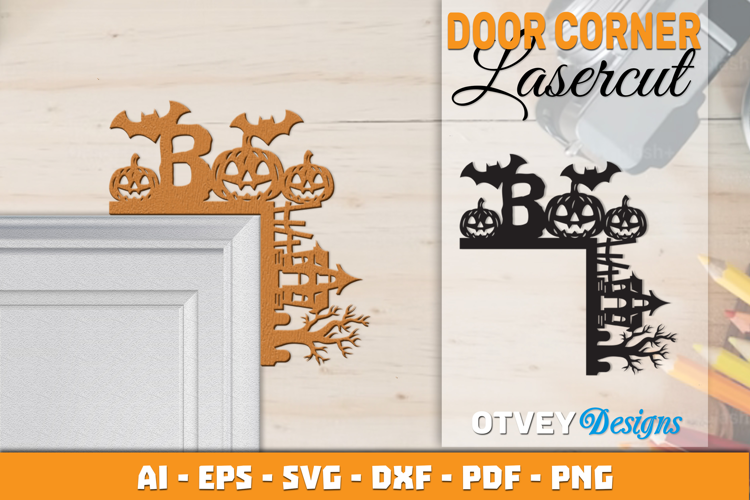 Halloween Door Corner Decoration Lasercut File