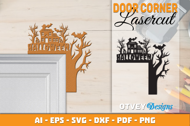 Halloween Door Corner Decoration Lasercut File