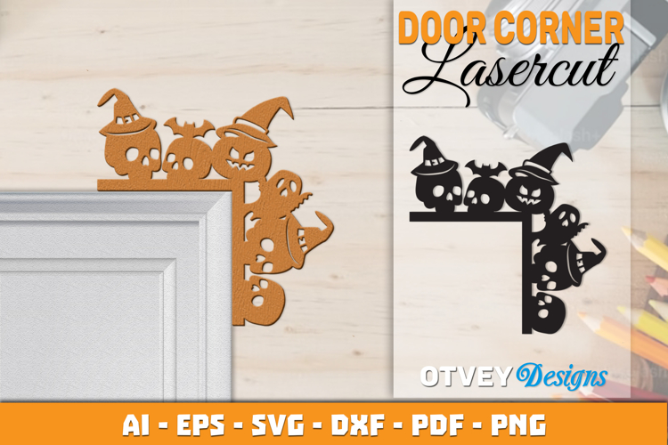Halloween Door Corner Decoration Lasercut File