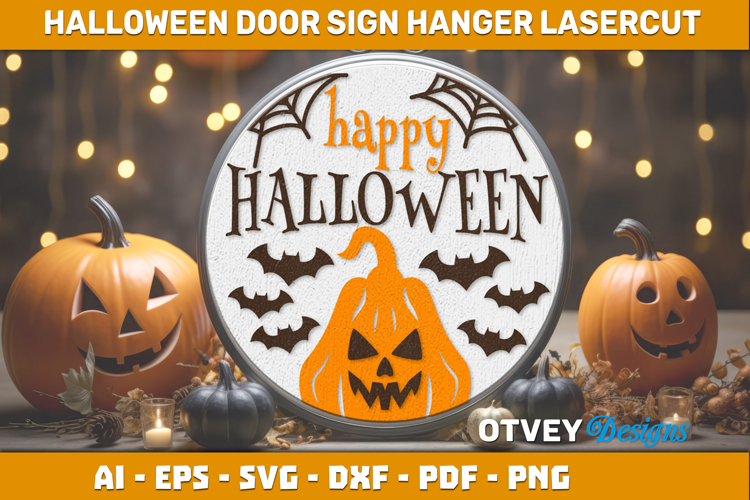Halloween Door Hanger Sign Welcome Lasercut
