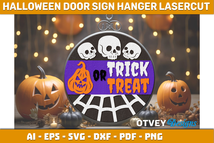Halloween Door Hanger Sign Welcome Lasercut