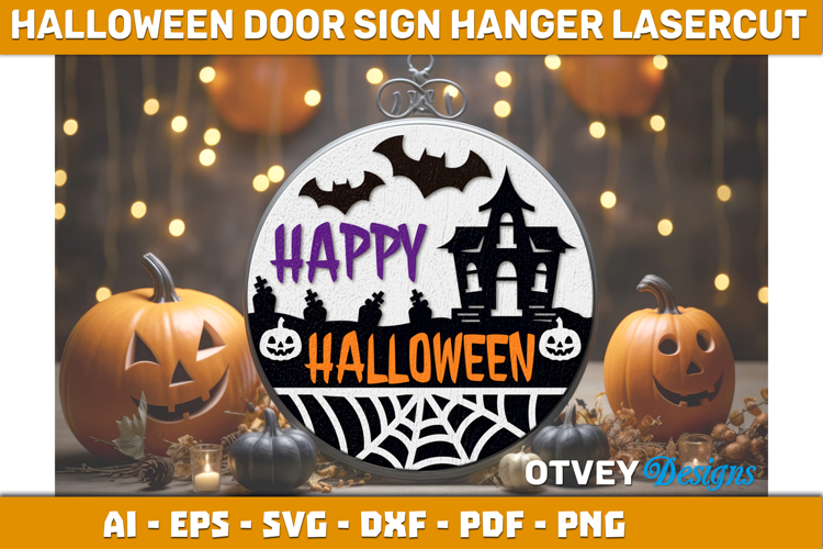 Halloween Door Hanger Sign Welcome Lasercut